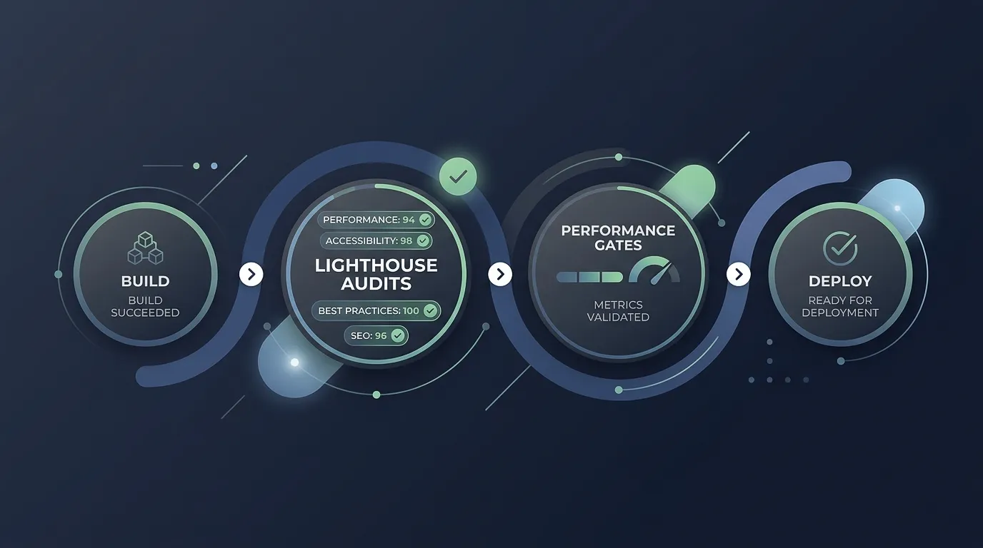 Automated performance testing pipeline with Lighthouse CI running in GitHub Actions