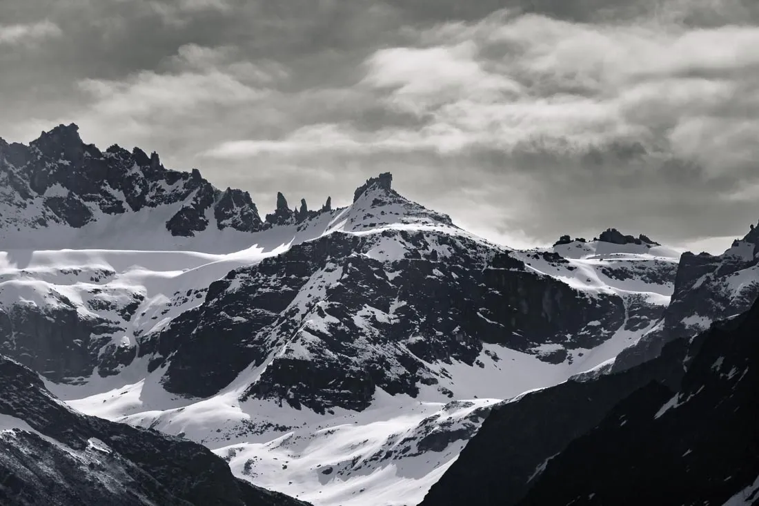 View of snow-capped peaks during Devrupa trek, Waichin Valley.