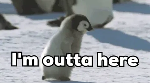 penguin walking just like people leaving page that loads slowly