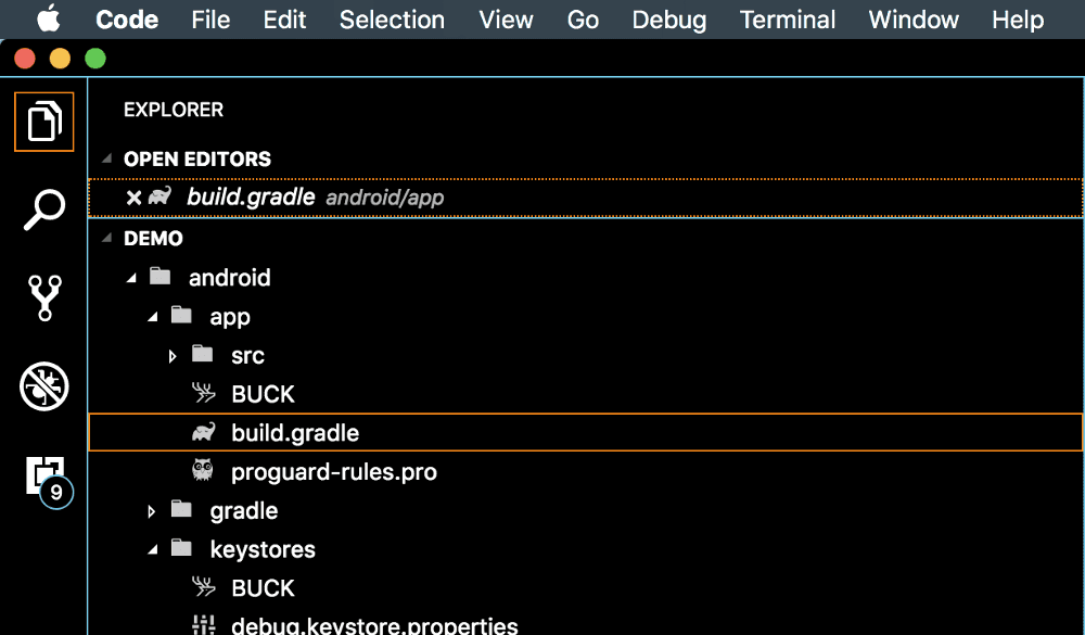 The build.gradle file is location inside android/app directory of the react native application.